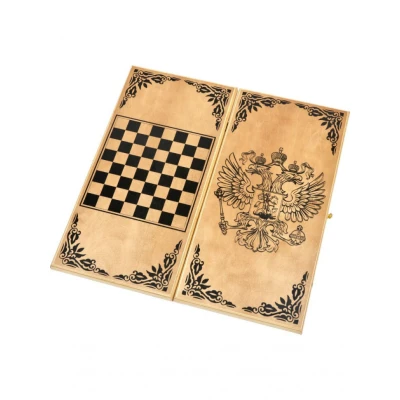 Нарды деревянные Герб России темные