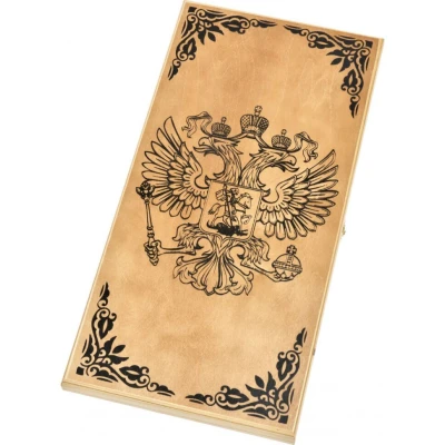 Нарды деревянные Герб России темные