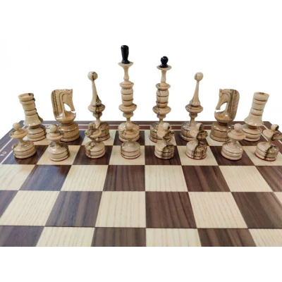 Шахматы Рояльные из ореха и клена, 45 на 45 см в разложенном виде