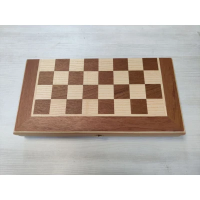 Шахматы складные из бука и красного дерева эконом малые