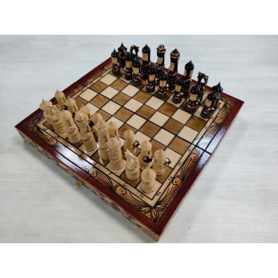 Шахматы ручной работы Ледовая битва большие