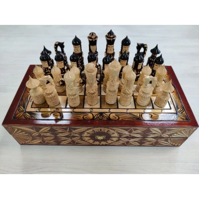 Шахматы ручной работы Ледовая битва большие