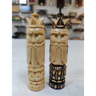 Шахматные фигуры резные ручной работы Русские воины без доски