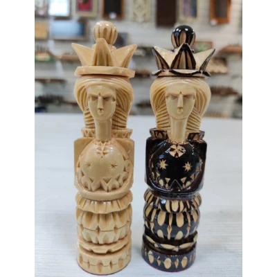 Шахматные фигуры резные ручной работы Русские воины без доски