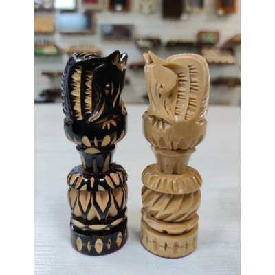 Шахматные фигуры резные ручной работы Русские воины без доски