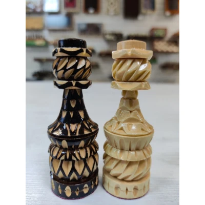 Шахматные фигуры резные ручной работы Русские воины без доски