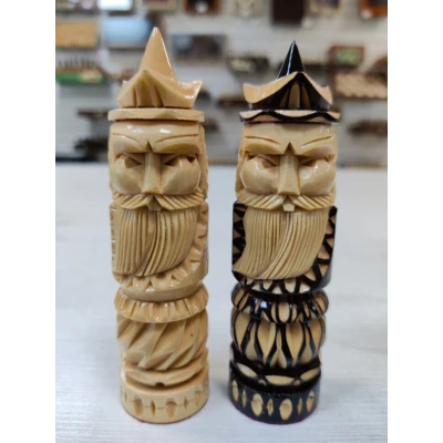 Шахматные фигуры резные ручной работы Русские воины без доски