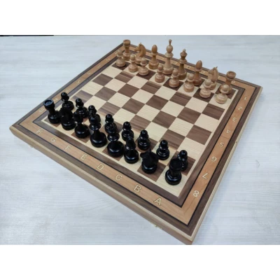 Шахматы премиальные из бука и ореха 50 см