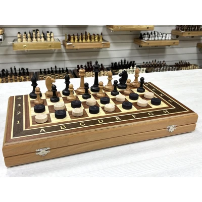 Шахматы нарды шашки Турнир красное дерево большие