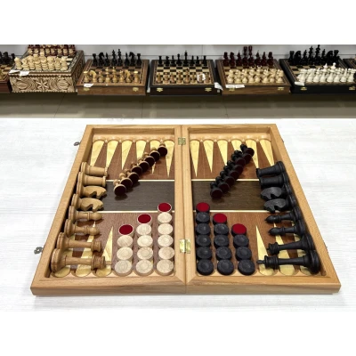 Шахматы нарды шашки Турнир красное дерево большие