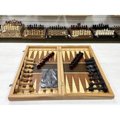 Шахматы нарды шашки Турнир красное дерево большие