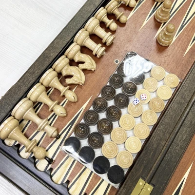 Шахматы нарды шашки венге Премиальные люкс