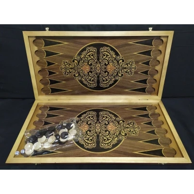 Нарды резные Лев гравировка большие