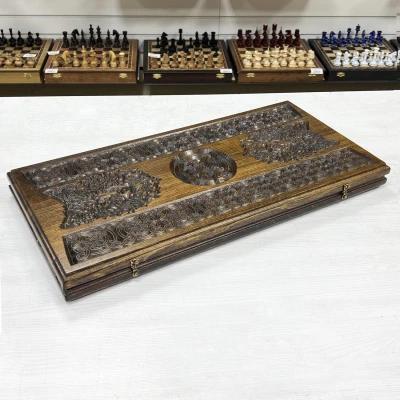 Нарды деревянные резные Волк 60 см, Artash