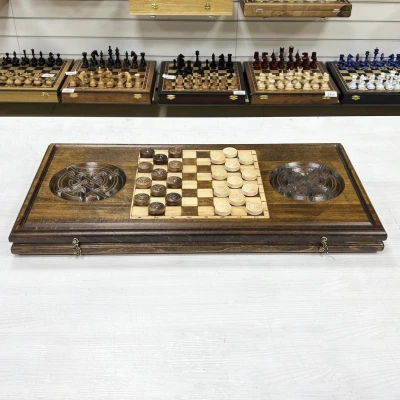 Нарды деревянные резные Волк 60 см, Artash