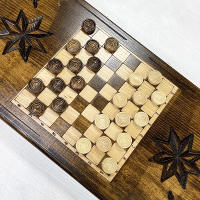 Нарды деревянные резные Волк и Лев 60 см, Artash