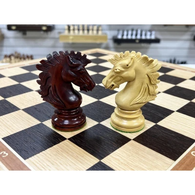 Шахматы в ларце эксклюзивные дуб с ящиками и фигурами Wellington