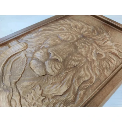 Нарды подарочные с объемной резьбой Лев 50х50 см