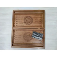 Нарды подарочные с объемной резьбой Лев 50х50 см