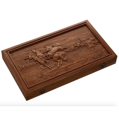 Нарды подарочные с объемной резьбой Куликовская битва  50х50 см