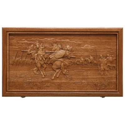 Нарды подарочные с объемной резьбой Куликовская битва  50х50 см