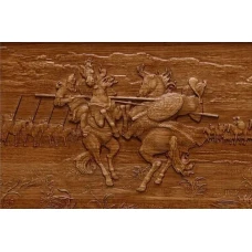 Нарды подарочные с объемной резьбой Куликовская битва  50х50 см