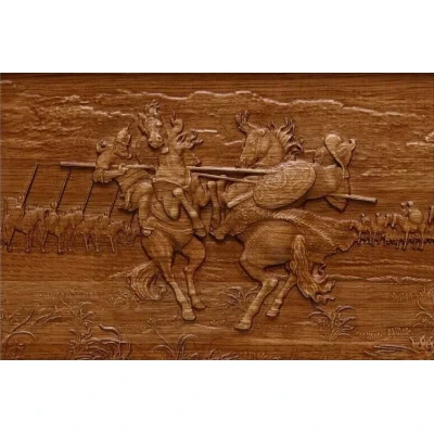 Нарды подарочные с объемной резьбой Куликовская битва  50х50 см