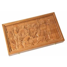 Нарды подарочные с объемной резьбой Запорожцы пишут письмо турецкому султану 50х50 см