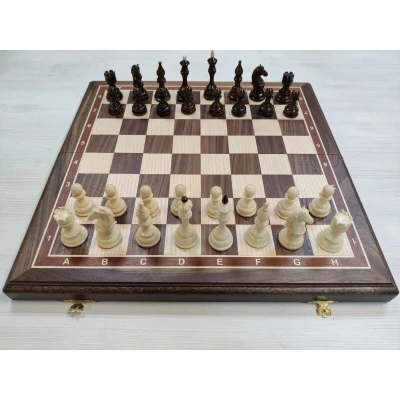 Шахматы подарочные Бастион большие люкс орех