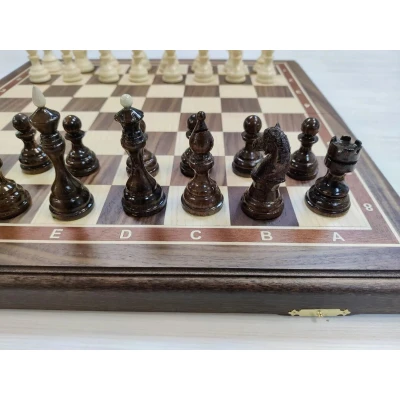 Шахматы подарочные Бастион большие люкс орех