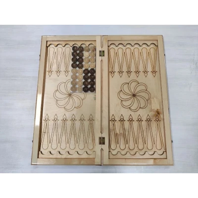 Нарды деревянные Волк светлые с чехлом