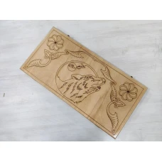 Нарды деревянные Волк светлые с чехлом