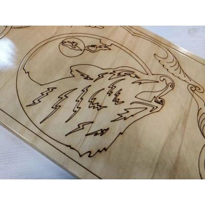 Нарды деревянные Волк светлые с чехлом