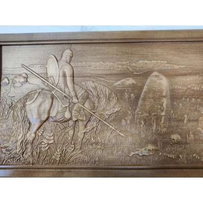 Нарды подарочные с объемной резьбой Витязь  50х50 см