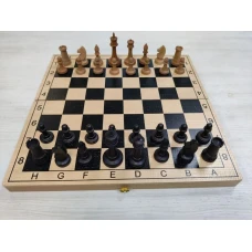 Шахматы шашки Авангард с утяжелением средние на доске из бука