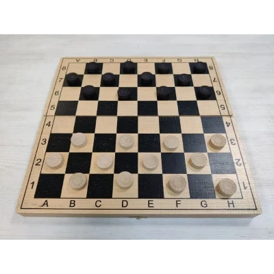 Шахматы шашки Авангард с утяжелением средние на доске из бука