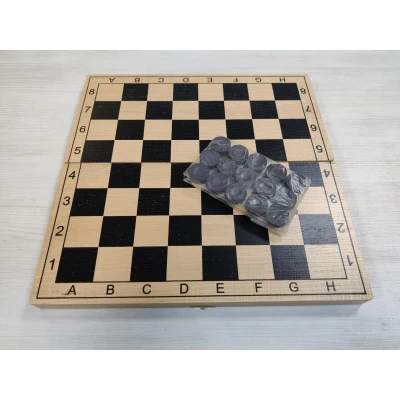 Шахматы шашки Авангард с утяжелением средние на доске из бука