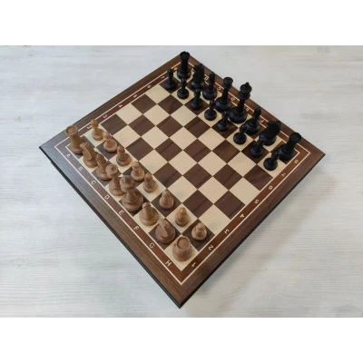 Шахматы подарочные в ларце Стаунтон орех большие с утяжелением