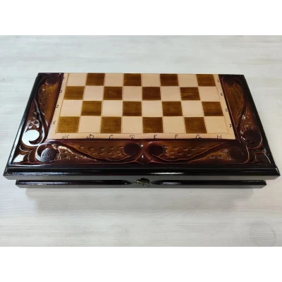 Шахматы нарды шашки резные ручной работы Тигр большие 60 на 60 см