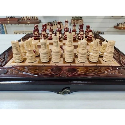 Шахматы нарды шашки резные ручной работы Тигр большие 60 на 60 см