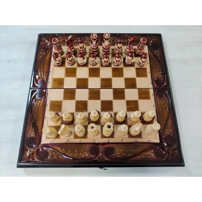 Шахматы нарды шашки резные ручной работы Тигр большие 60 на 60 см