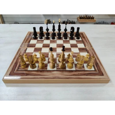 Шахматы нарды шашки Американский орех с фигурами из клена большие
