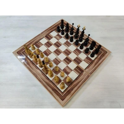 Шахматы нарды шашки Американский орех с фигурами из клена большие