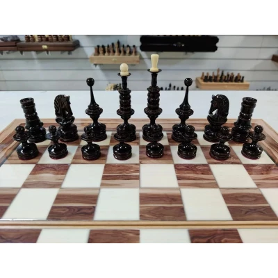 Шахматы нарды шашки Американский орех с фигурами из клена большие