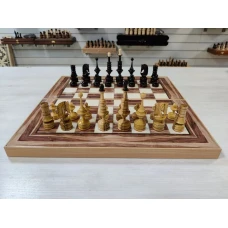 Шахматы нарды шашки Американский орех с фигурами из клена большие