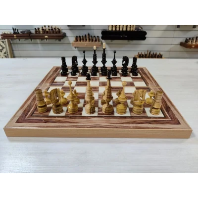 Шахматы нарды шашки Американский орех с фигурами из клена большие