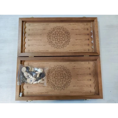 Нарды подарочные из экокожи черные средние 50 на 50 см