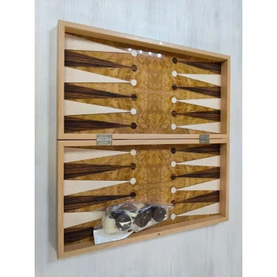 Шахматы + нарды Роза с классическими фигурами из бука