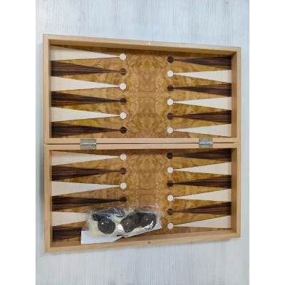 Шахматы + нарды Роза с классическими фигурами из бука