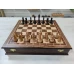  Шахматы подарочные в ларце из ореха с утяжеленными фигурами авангард средние